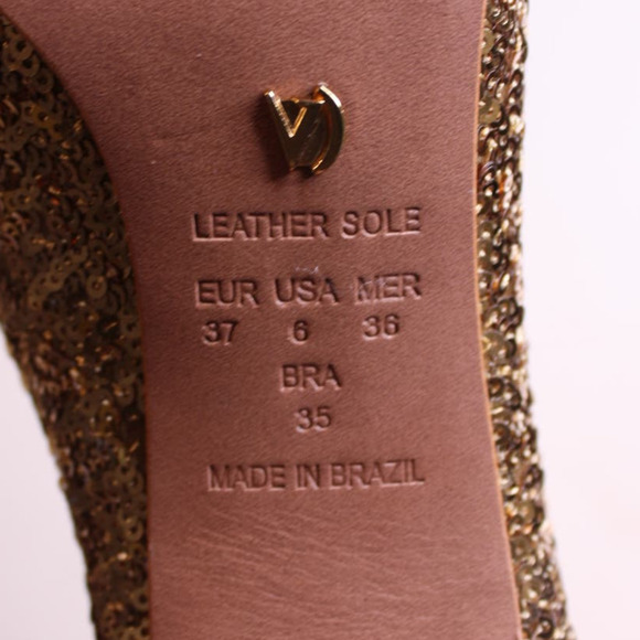 Free People X Vicenza After Midnight Gold Sequin Boots High Heel Size 6 - Picture 6 of 6